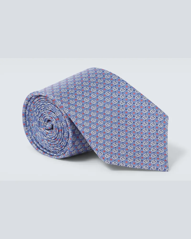 Gucci Krawatte GG aus Seiden-Jacquard Blau