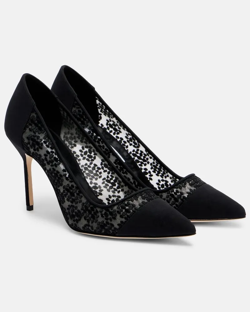 Manolo Blahnik Pumps Capcour 90 aus Spitze Schwarz
