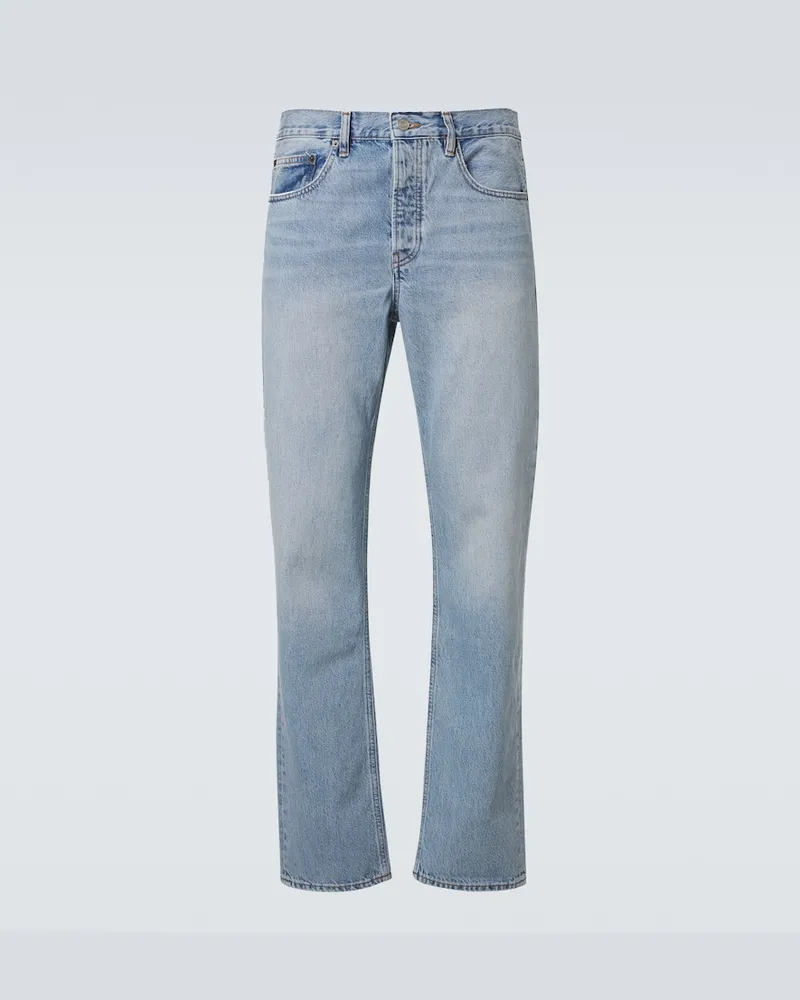 Frame Denim Mid-Rise Straight Jeans Blau
