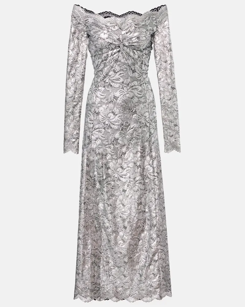 Paco Rabanne Maxikleid aus Spitze Silber