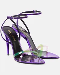 Saint Laurent Sandalen Fever 110 mit Metallic-Leder Multicolor