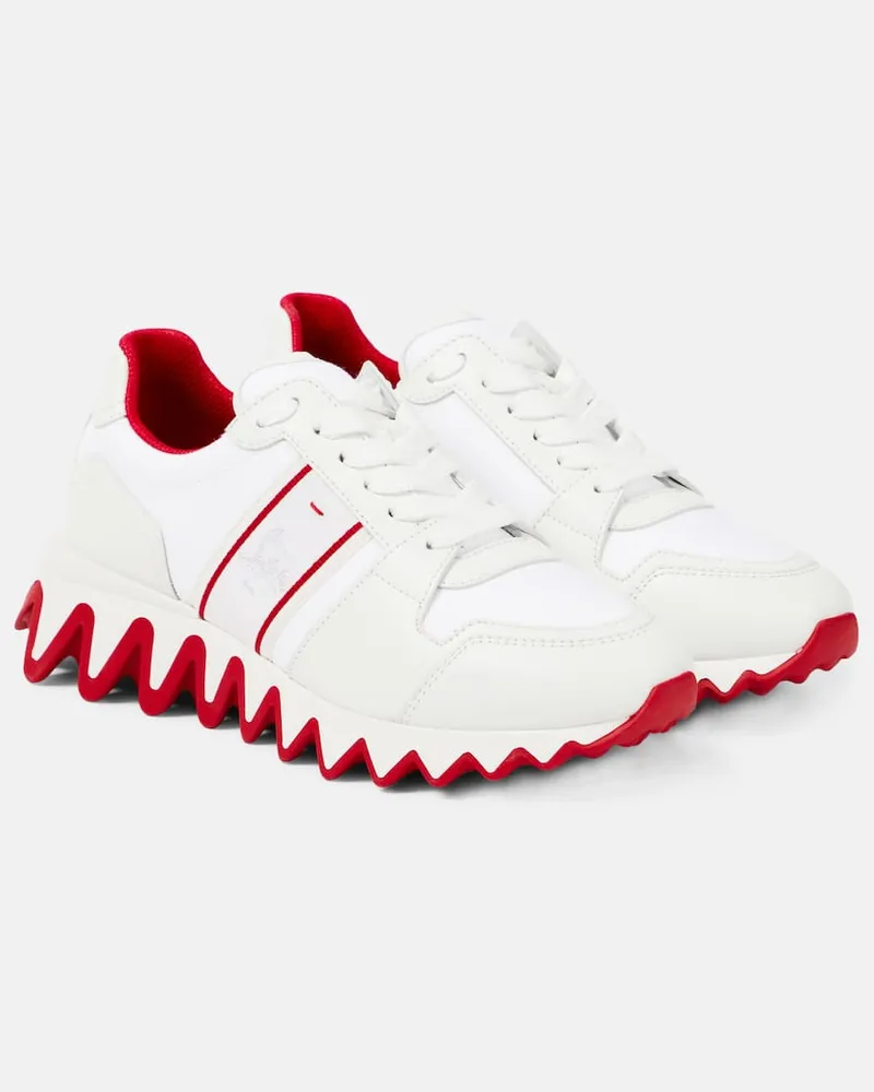Christian Louboutin Sneakers Nastroshark Donna aus Leder und Canvas Weiß