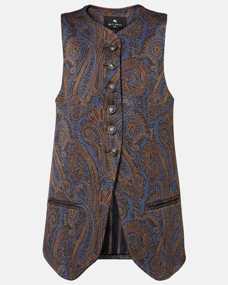 Etro Weste aus Jacquard Blau
