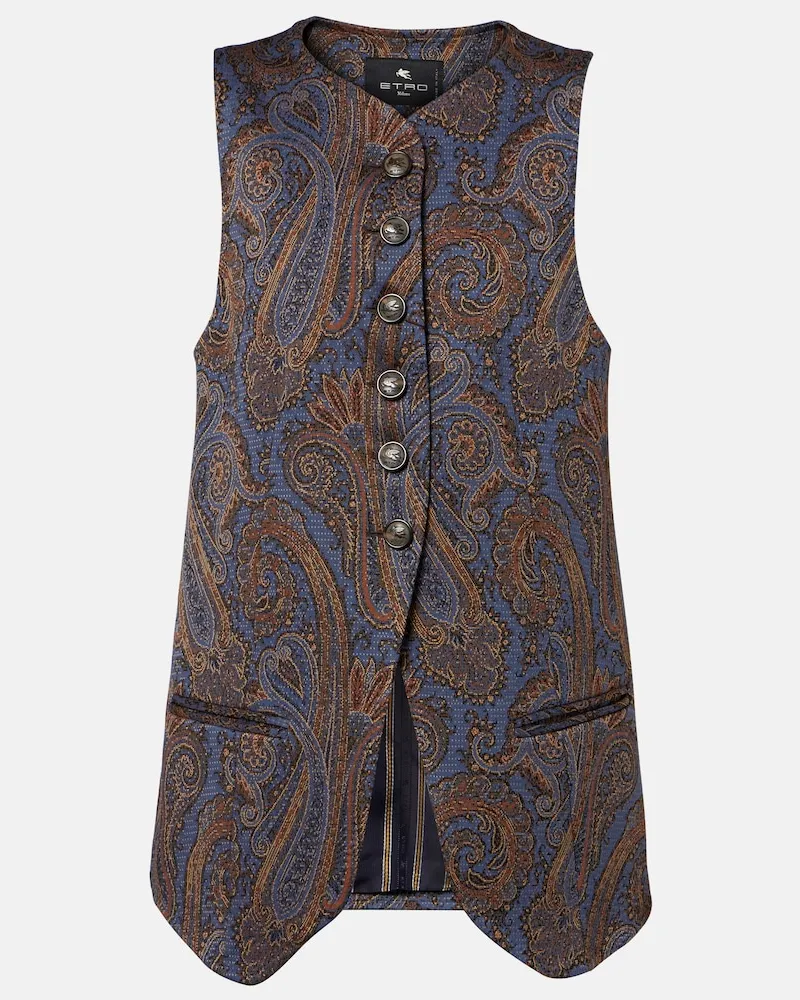 Etro Weste aus Jacquard Blau