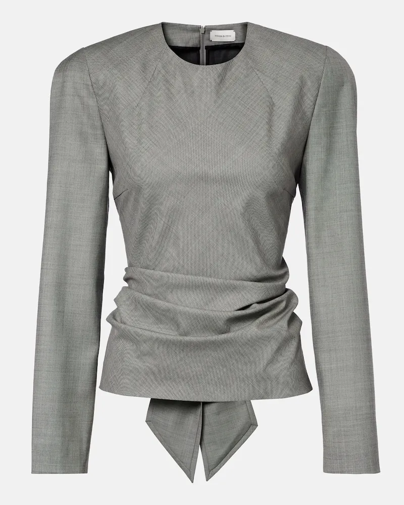 Magda Butrym Bluse aus Wolle Grau