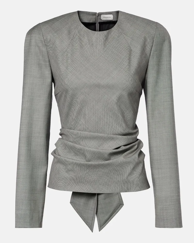 Magda Butrym Bluse aus Wolle Grau
