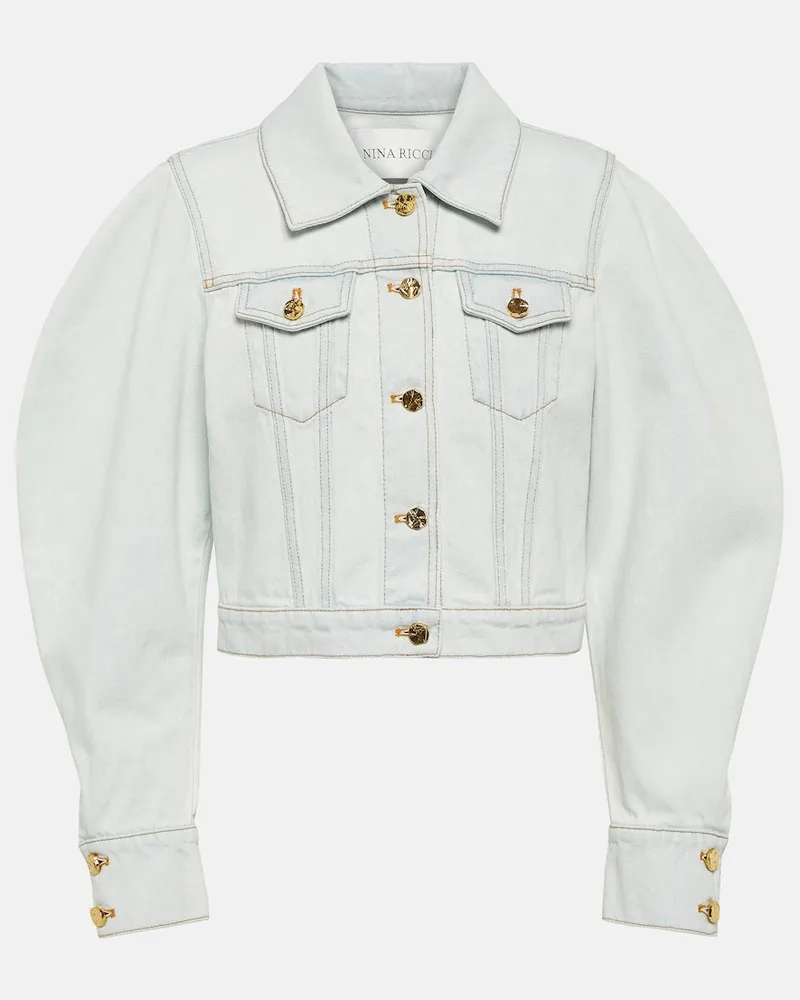 Nina Ricci Cropped-Jeansjacke Blau