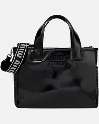 Miu Miu Tote Large mit Leder Schwarz