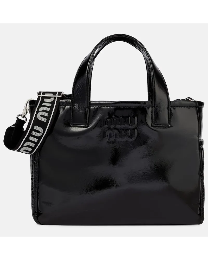 Miu Miu Tote Large mit Leder Schwarz