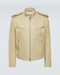 Burberry Lederjacke Beige