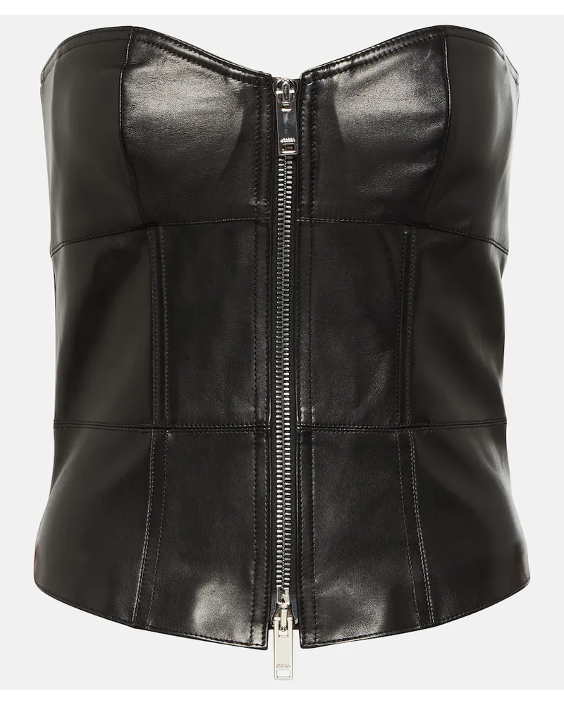 Isabel Marant Bustier-Top Etna aus Leder Schwarz