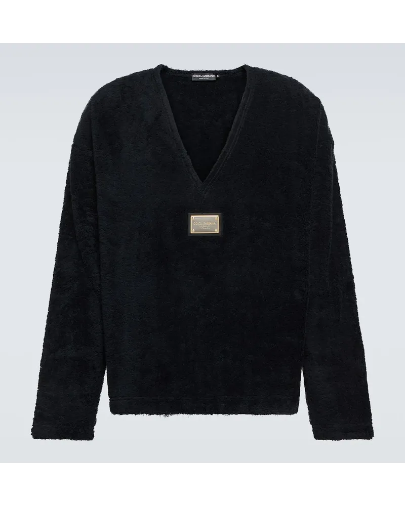 Dolce & Gabbana Pullover aus Frottee Schwarz