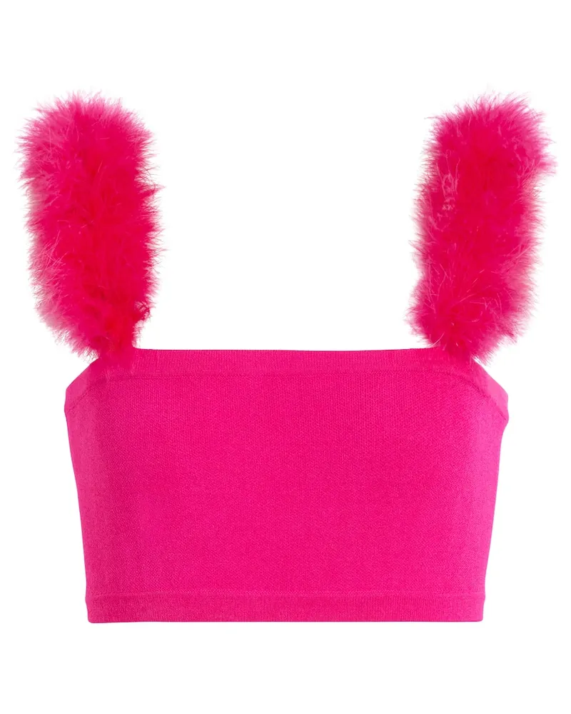 Magda Butrym Verziertes Cropped-Top aus Strick Rosa