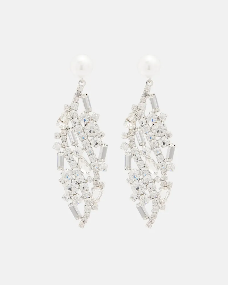 Magda Butrym Ohrringe mit Kristallen und Zierperlen Silber