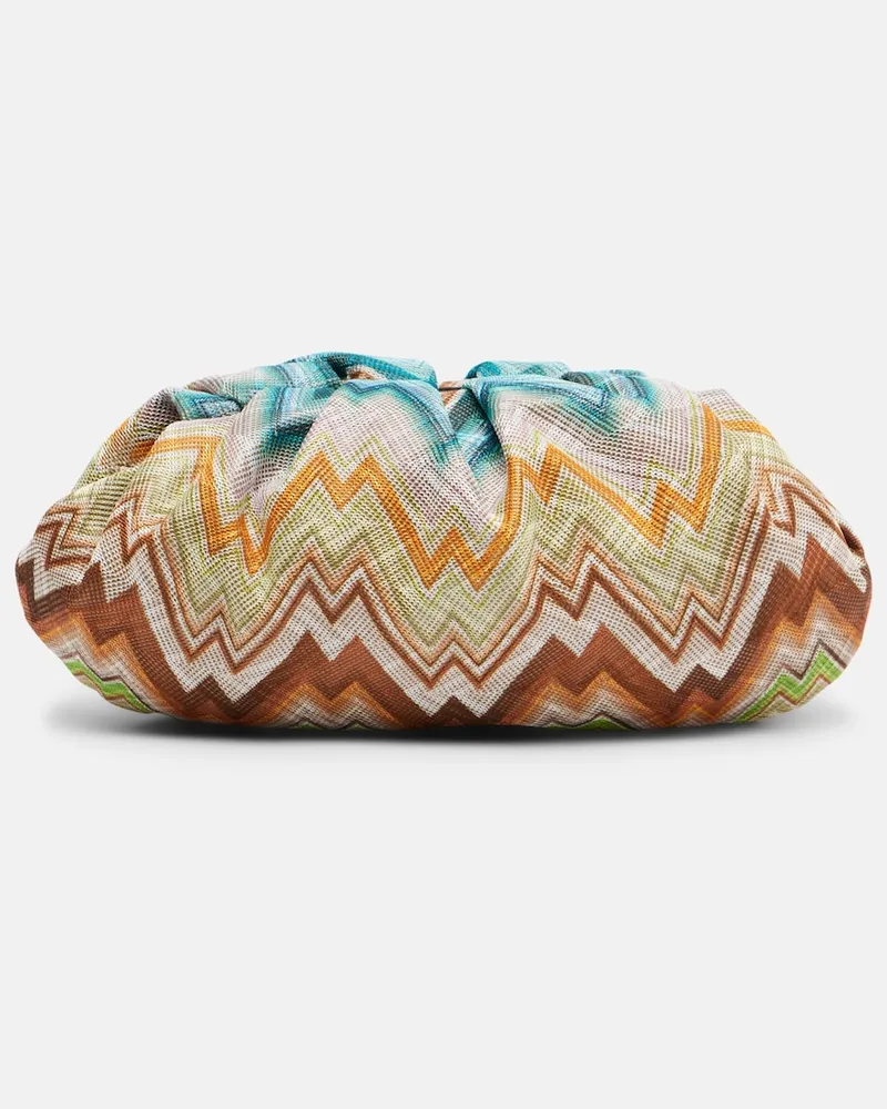 Missoni Clutch Zigzag Small mit Leder Multicolor