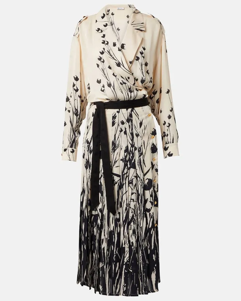 Loro Piana Midikleid Federica aus Seide Weiß