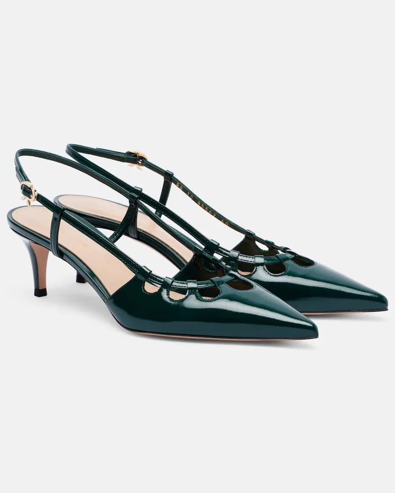 Gianvito Rossi Slingback-Pumps 55 aus Lackleder Grün