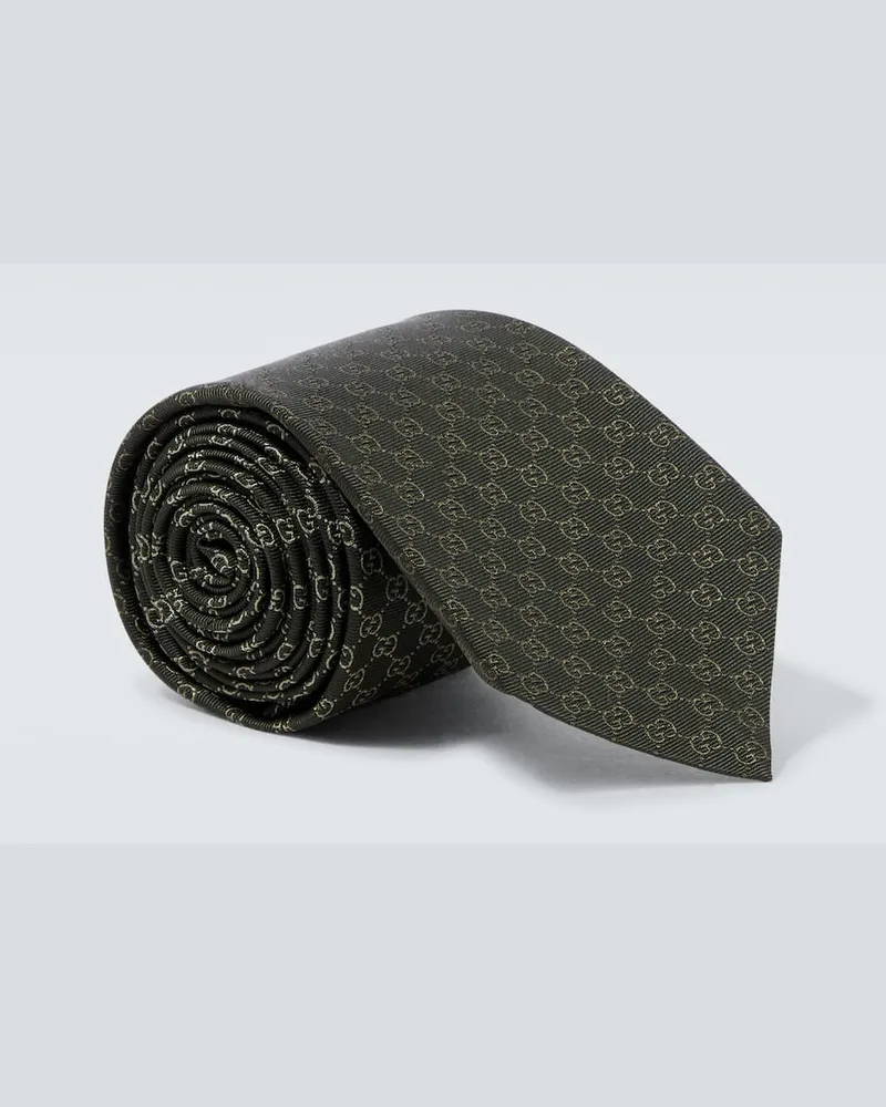 Gucci Krawatte GG aus Seiden-Jacquard Grün