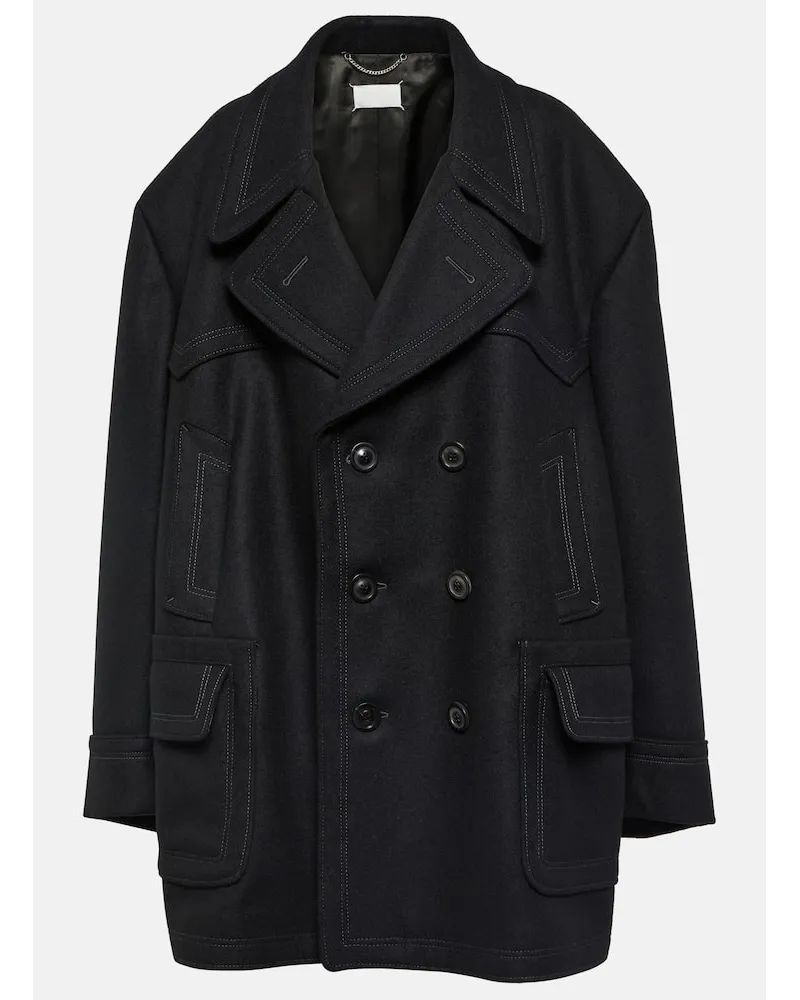 Maison Margiela Oversize-Mantel Kaban Schwarz