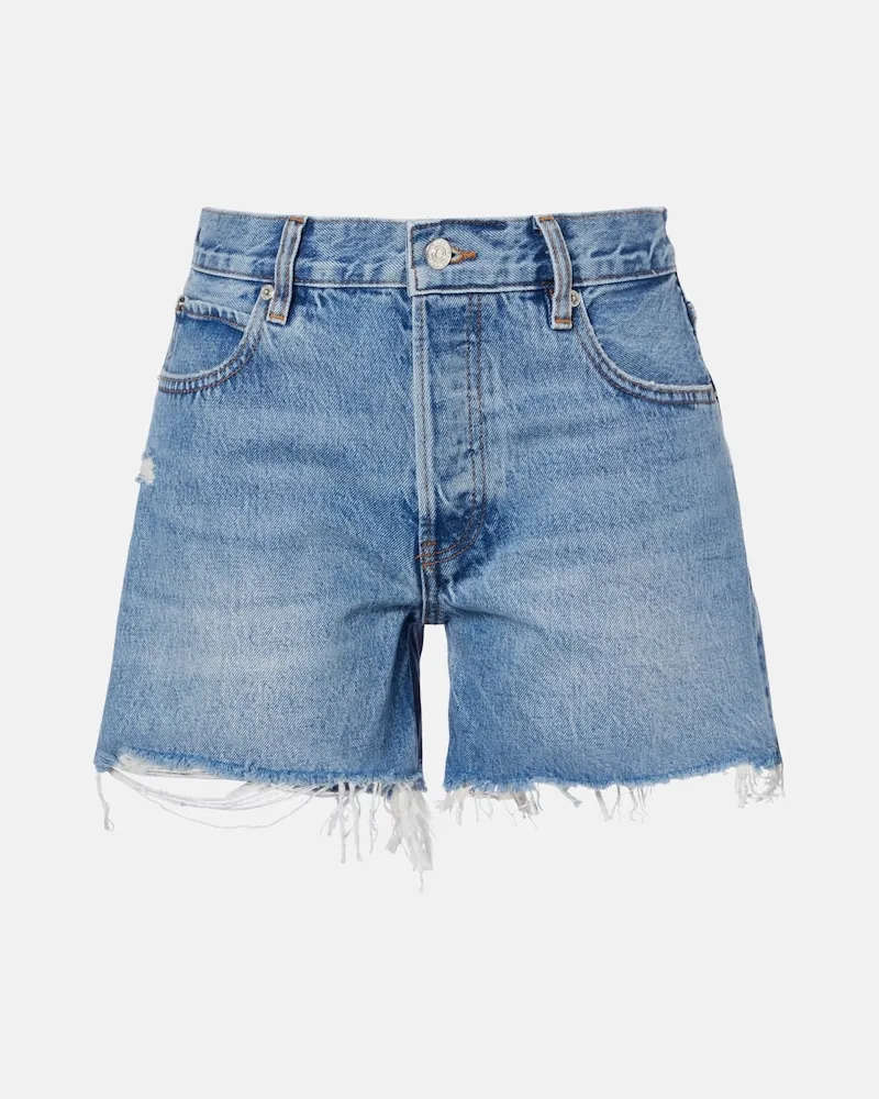 Frame Denim Jeansshorts The Long Hang Blau