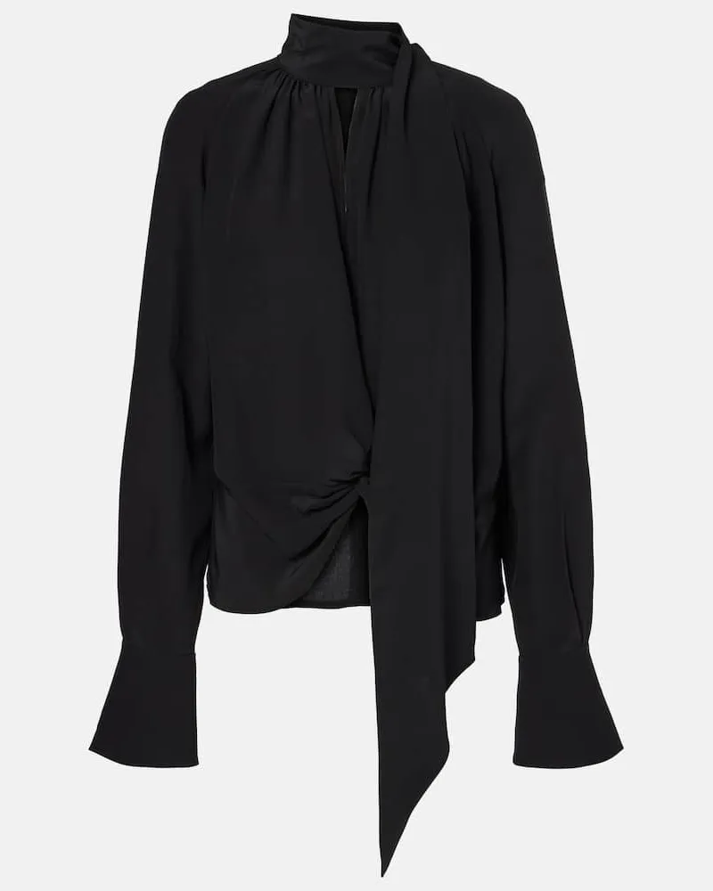 Nina Ricci Bluse aus Crepe de Chine aus Seide Schwarz