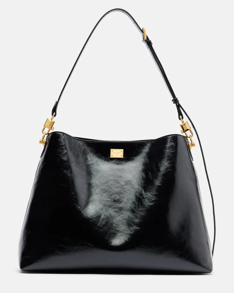 Dolce & Gabbana Tote Bag Vittoria Large aus Leder Schwarz