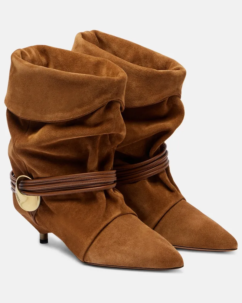 Isabel Marant Ankle Boots Edrika aus Veloursleder Braun