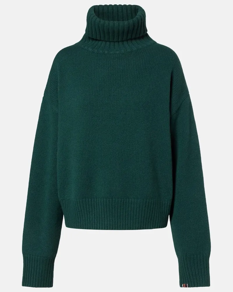 extreme cashmere Rollkragenpullover Crop Xtra aus Kaschmir Grün
