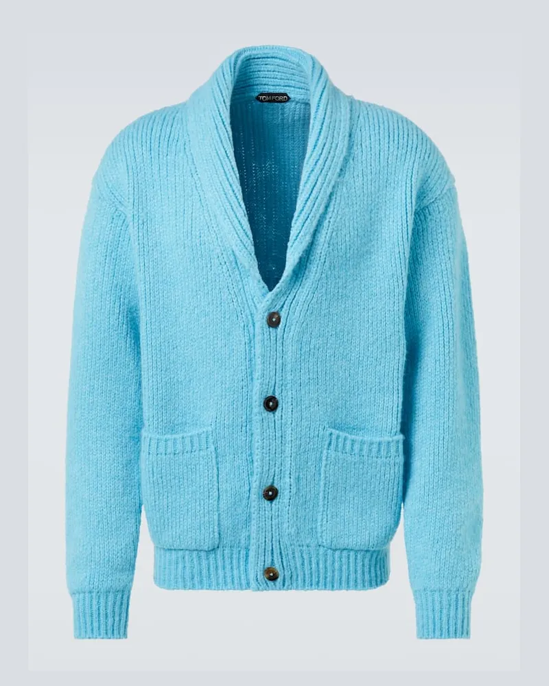 Tom Ford Cardigan aus Kaschmir Blau