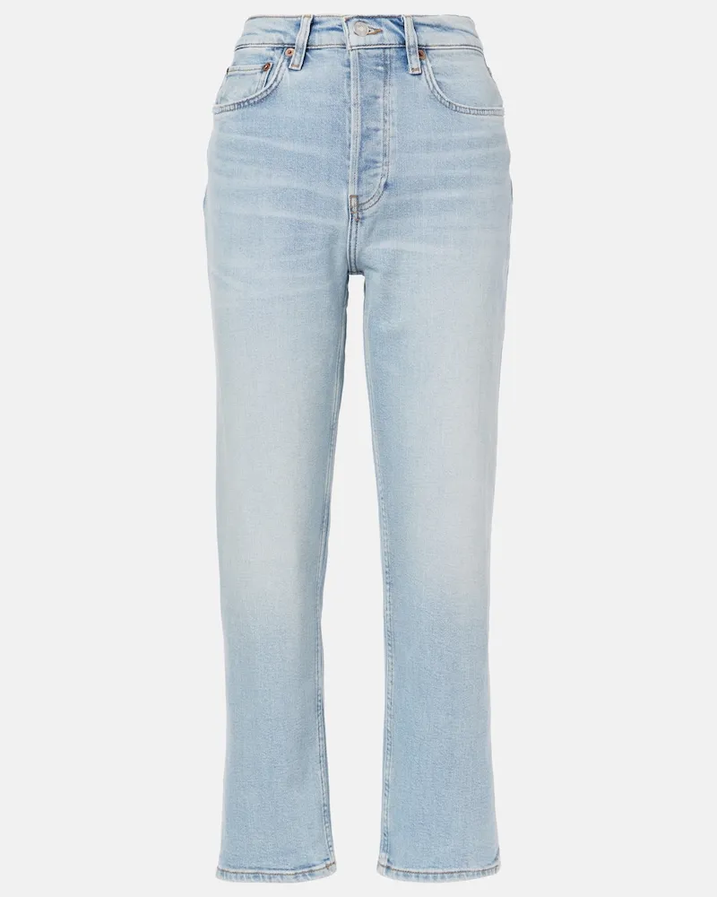 RE/DONE High-Rise Straight Jeans 70s Stove Pipe Blau