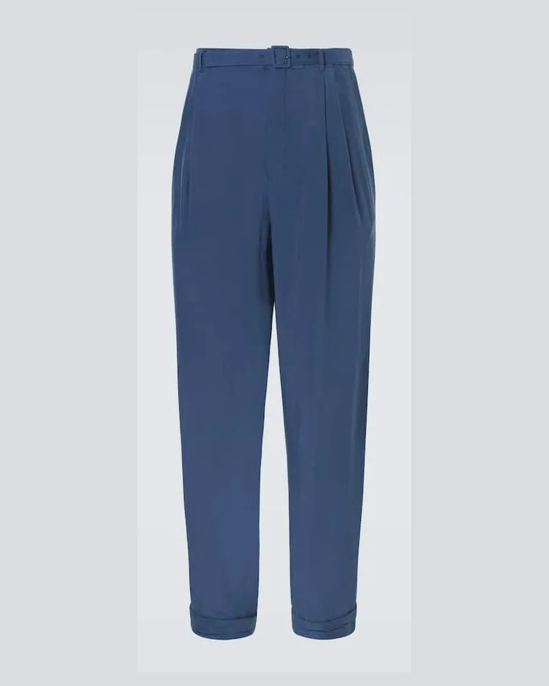 Saint Laurent Hose aus Seide Blau