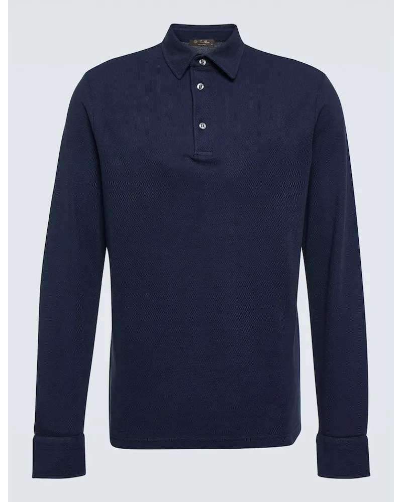 Loro Piana Polohemd aus Baumwoll-Piqué Blau