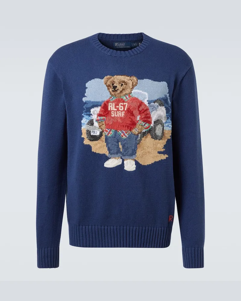 Ralph Lauren Pullover Polo Bear aus Baumwolle Blau