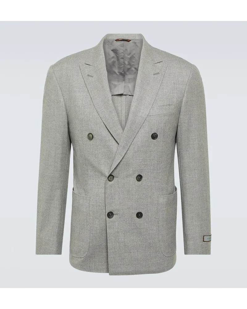 Canali Blazer aus einem Kaschmirgemisch Grau