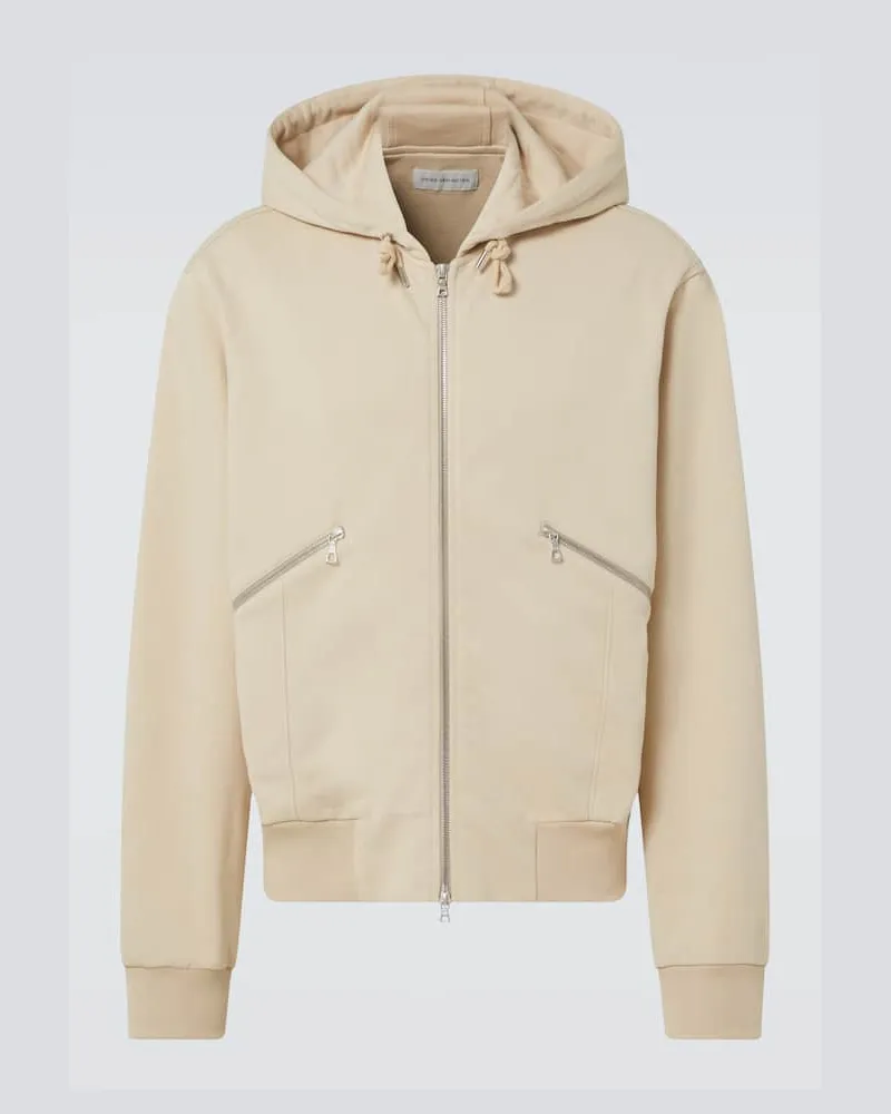 Dries van Noten Kapuzenjacke aus Baumwolle Beige