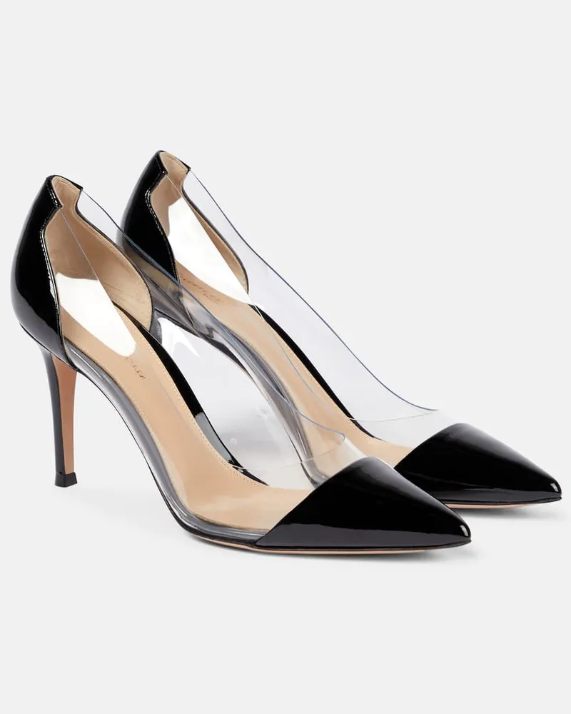 Gianvito Rossi Pumps Plexi 85 mit Lackleder Schwarz