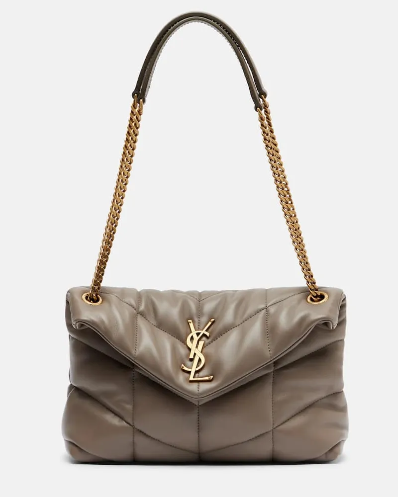 Saint Laurent Schultertasche Puffer Small aus Leder Braun
