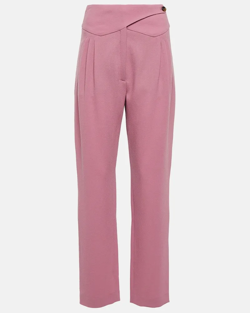 Blazé Milano Blazé Milano High-Rise-Hose Cool & Easy aus Wolle Rosa