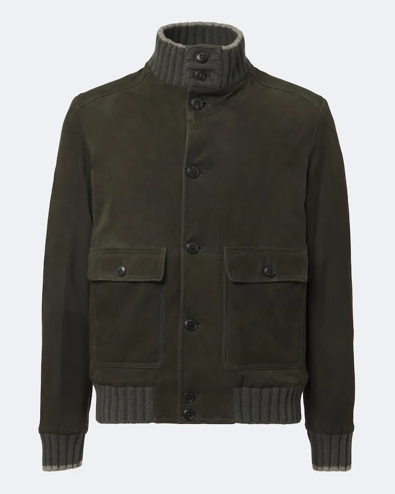 Fedeli Jacke aus Veloursleder mit Cashmere Grün