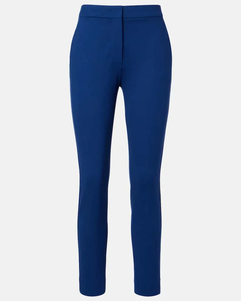 Max Mara Schmale Hose Pegno aus Jersey Blau