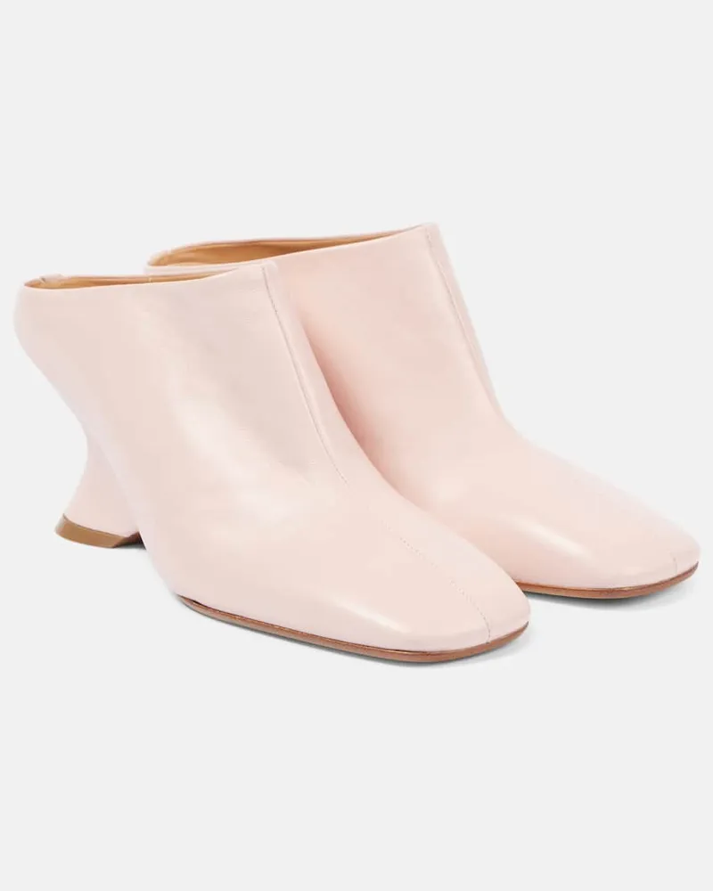 Dries van Noten Mules Glove 75 aus Leder Rosa