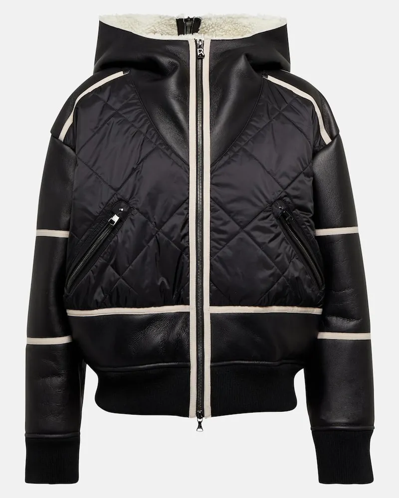 Bogner Skijacke Lomi mit Leder Schwarz
