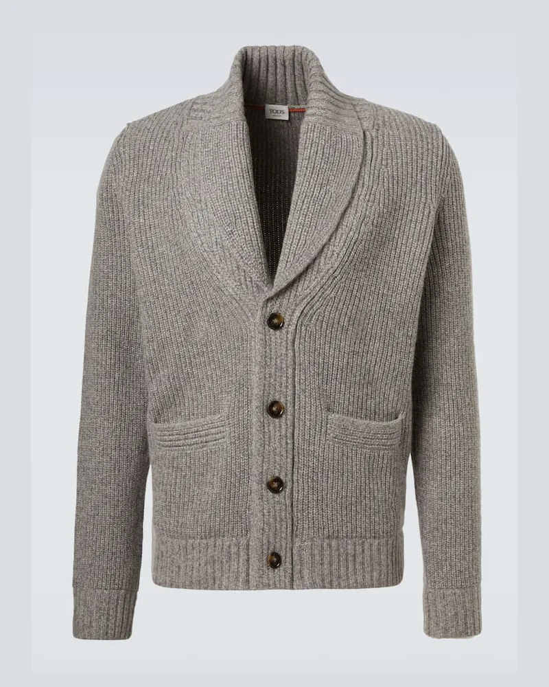 TOD'S Cardigan aus Wolle und Kaschmir Grau
