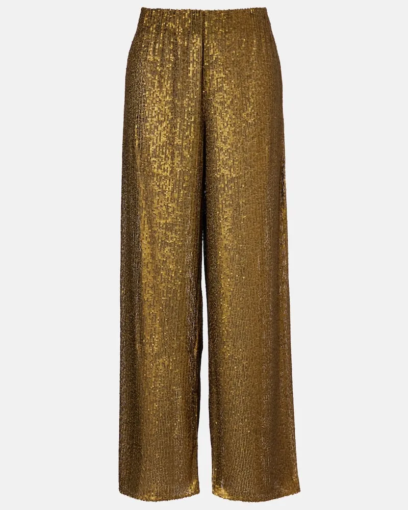 Norma Kamali Weite Hose Elephant mit Pailletten Gold