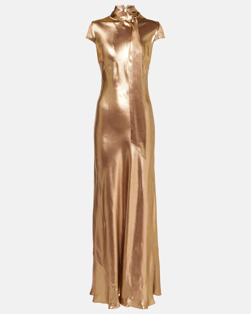 GALVAN Robe Solar Gaze aus Satin Gold