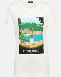 Dolce & Gabbana Bedrucktes T-Shirt Portofino aus Baumwolle Multicolor