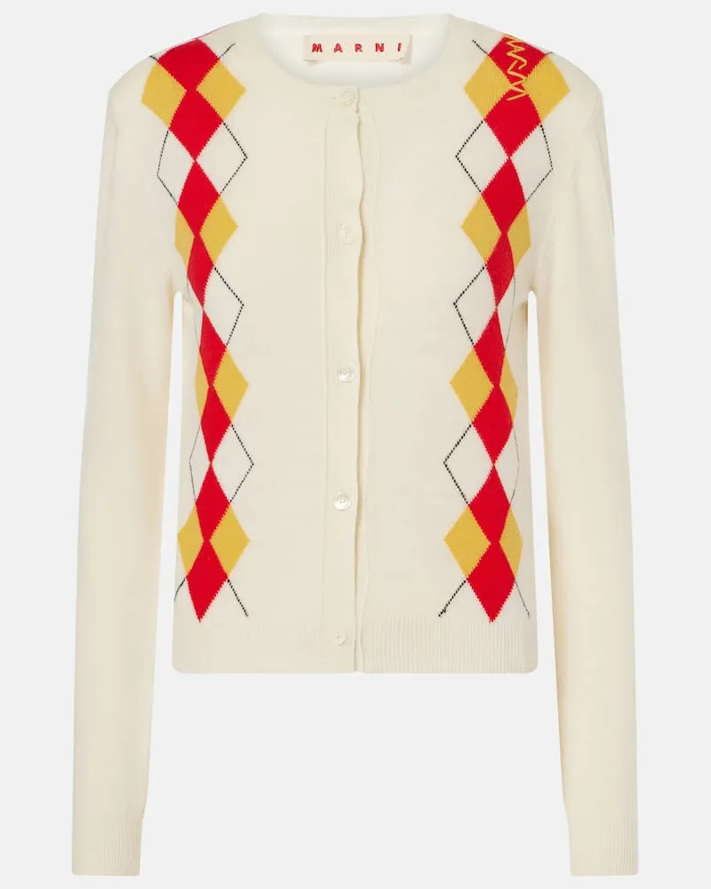 Marni Cardigan aus Schurwolle Weiß