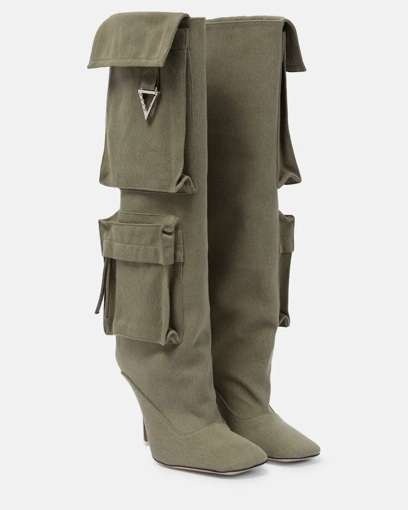 ATTICO Stiefel Sienna aus Canvas Grün