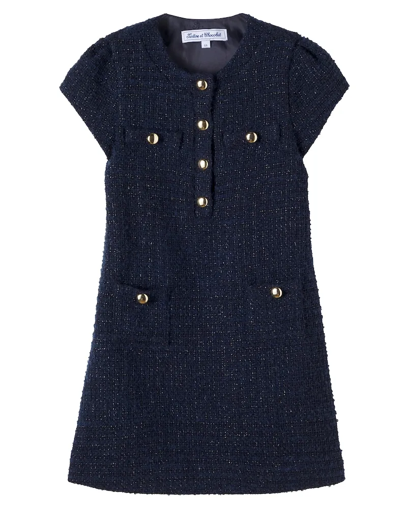 Tartine et Chocolat Kleid aus Bouclé Blau