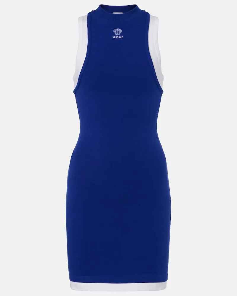 Versace Minikleid Medusa aus einem Baumwollgemisch Violett